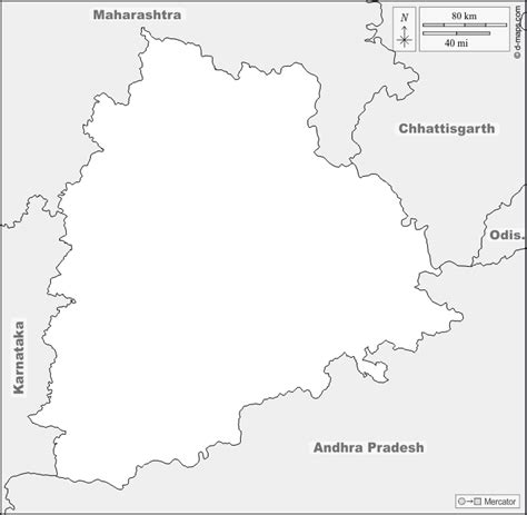 Telangana free map, free blank map, free outline map, free base map boundaries, names