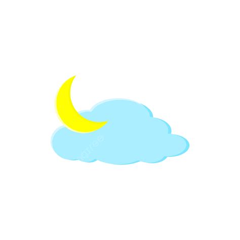 Cute Cartoon Cloud And Crescent Moon Sticker, Cloud Clipart, Moon ...