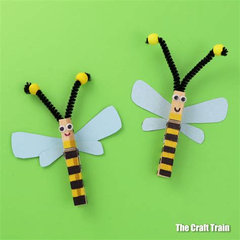 Easy Clothespin Bee Craft - The Craft Train