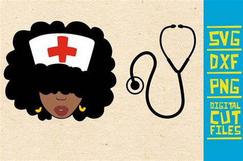 Black Nurse with Stethoscope Graphic by svgyeahyouknowme · Creative Fabrica