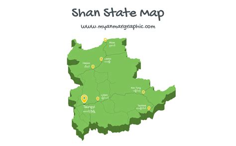 Shan State Map Vector | Free Download Myanmar Graphic