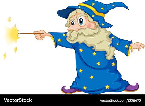 A wizard holding magic wand Royalty Free Vector Image