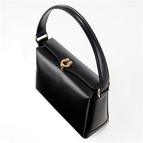 A Rare Vintage Gucci Black Leather Handbag at 1stdibs