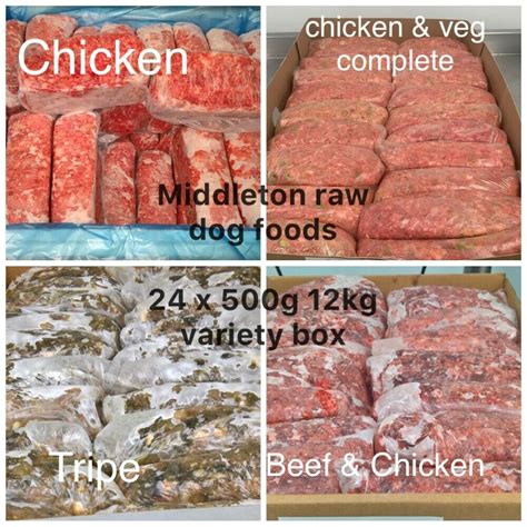 Variety Box Frozen Dog Food 24x 500g bags 12kg box | Middleton Raw Dog ...