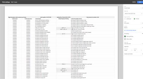 All Flight Simulator 2020 controls in one handy sheet - Hardware ...