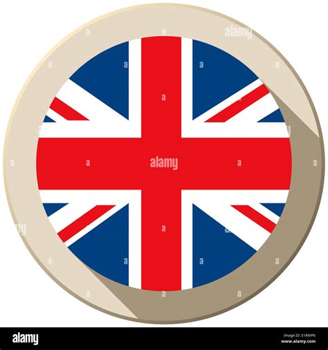 Vector - UK Flag Button Icon Modern Stock Photo - Alamy