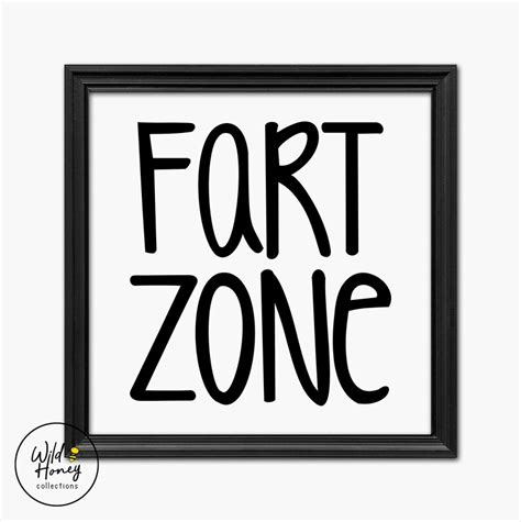 Fart Zone Funny Bathroom Printable Sign Farmhouse Bathroom | Etsy