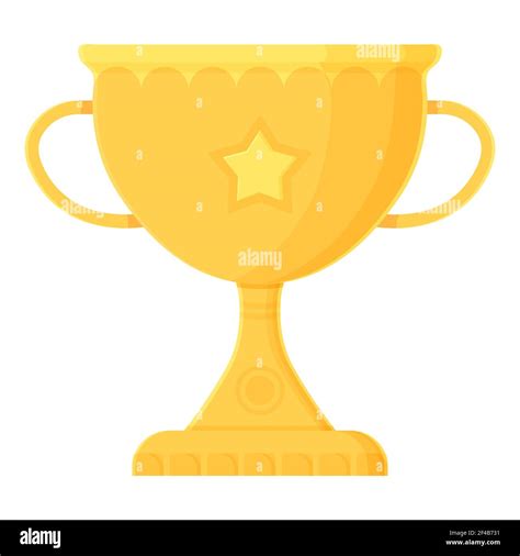 Cartoon winner prize. Golden trophy with crown. Prize, success, competition, achievement ...