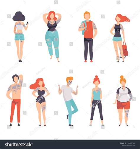 People Wearing Clothes Tattoos Set Men Stock Vector (Royalty Free) 1324631480 | Shutterstock