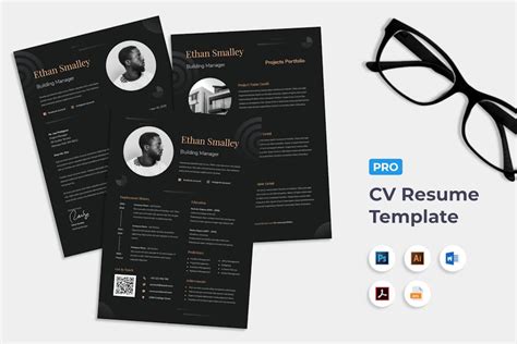 Black Resume by spacestudios on Envato Elements