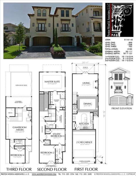 Townhomes, Townhouse Floor Plans, Urban Row House Plan Designers – Preston Wood & Associates