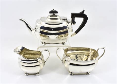 Antique English Solid Silver 3 Piece Tea Set (S Blanckensee, 1926, 860g) | landseerlake