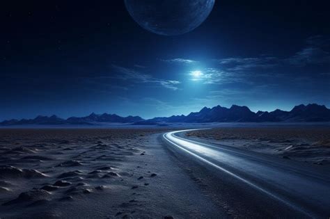 Premium Photo | A desert highway under a starry night sky with a f 00172 01