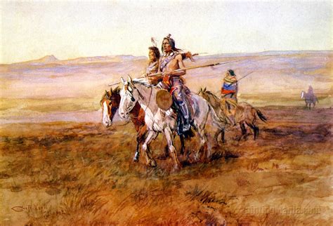 Indians Crossing the Plains by Charles Marion Russell Oil Painting ...