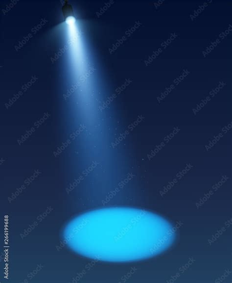 Realistic spotlights with blue light shining stage vector. studio. vector background ...