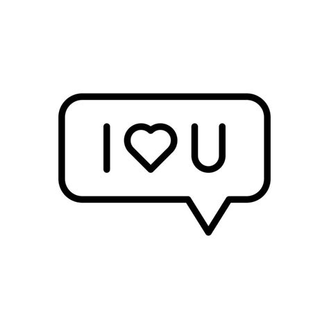 I Love You message with heart symbol, I love U in speech bubble icon in ...