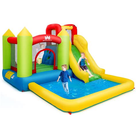 Costway Inflatable Bounce House Water Slide Jump Bouncer with Climbing ...