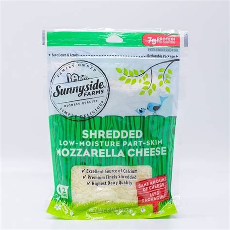 Sunnyside Farms Fancy Shredded Cheese, Part-Skim, Mozzarella, Low-Moisture (8 oz) - Instacart