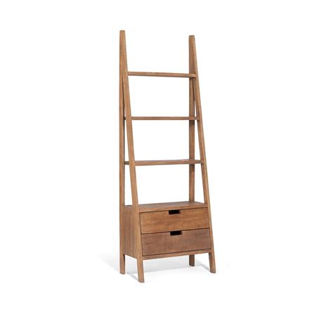Sumatra Ladder Bookcase With Drawers | Ladder bookcase, Bookcase, Bookcase with drawers