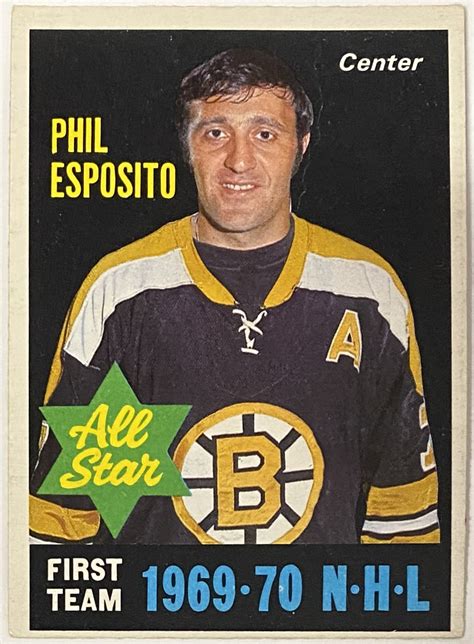 Phil Esposito 1970-71 O-Pee-Chee Boston Bruins Hockey All Star Card (crease) - KBK Sports