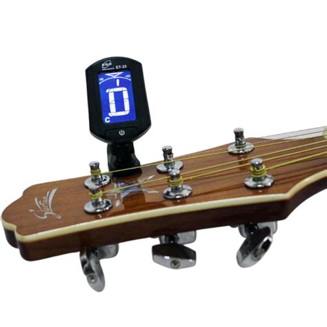 Electronic Digital Clip On Tuner for Guitar, Bass, Ukulele and Violin