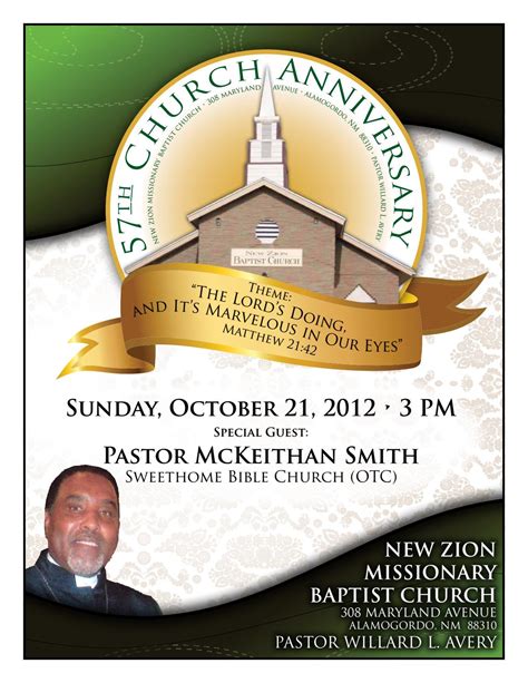 New Zion Missionary Baptist Church - 2012 Church Anniversary Program Booklet by Epiphany ...