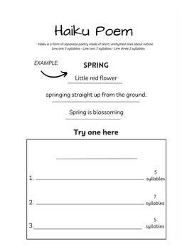 Poem starters printable templates for Elementary poetry unit | TPT