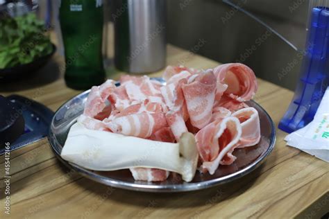 yummy Korean grilled BBQ pork belly Stock Photo | Adobe Stock