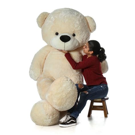 7 Foot Life Size Cozy Cream Giant Teddy Bear Cuddles - The BIGGEST Teddy Bear! | Giant teddy ...