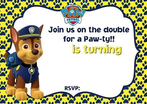 Paw Patrol Printable Invitations