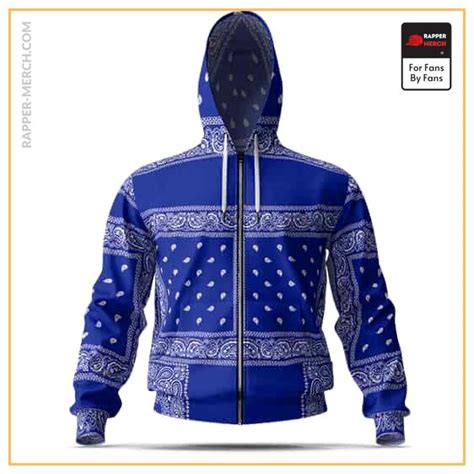 Snoop Dogg Zipped Hoodies - Crip Gangsta Snoop Dogg Blue Bandana Epic ...