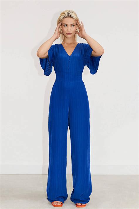 Freebird gestreepte jumpsuit Aviana blauw | wehkamp