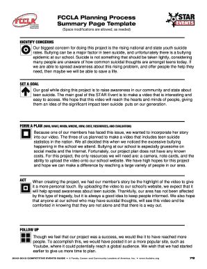 Fccla Planning Process Template - Fill and Sign Printable Template Online