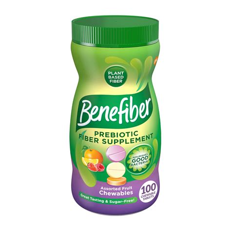 Benefiber Prebiotic Fiber Supplement Chewables, Assorted Fruit, 100 Ct - Walmart.com