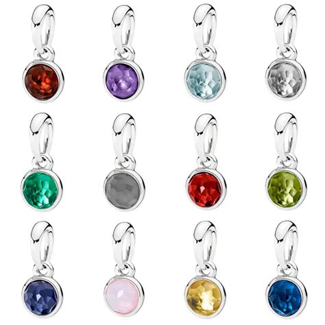 Month Droplet Birthstone With Crystal Necklace Pendant Charm Fit ...