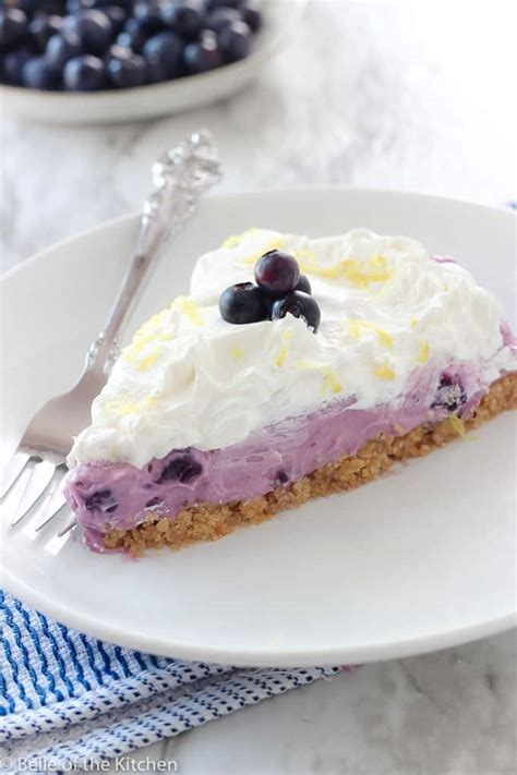 No Bake Blueberry Cream Pie - Belle of the Kitchen