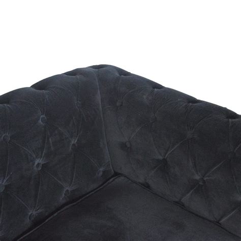 Black Velvet Double Seated Chesterfield Sofa | The House Office