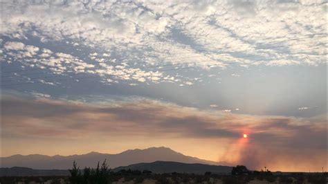 Mt San Jacinto fire view from Sky Valley. It was glowing red through ...