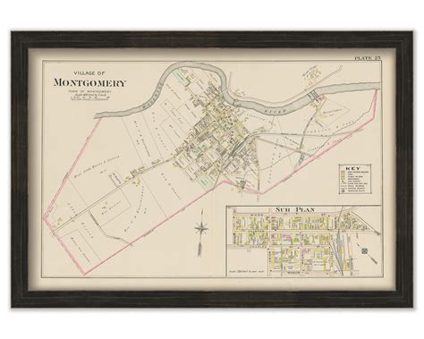 Village of MONTGOMERY, New York 1903 Map - Replica or Genuine Original