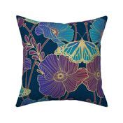poppy art nouveau Fabric | Spoonflower