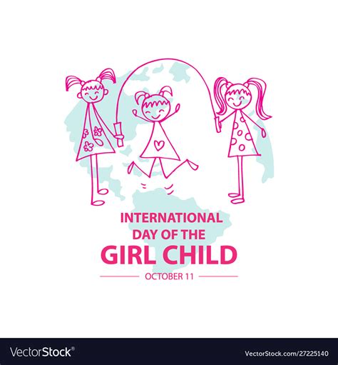 International day girl child Royalty Free Vector Image