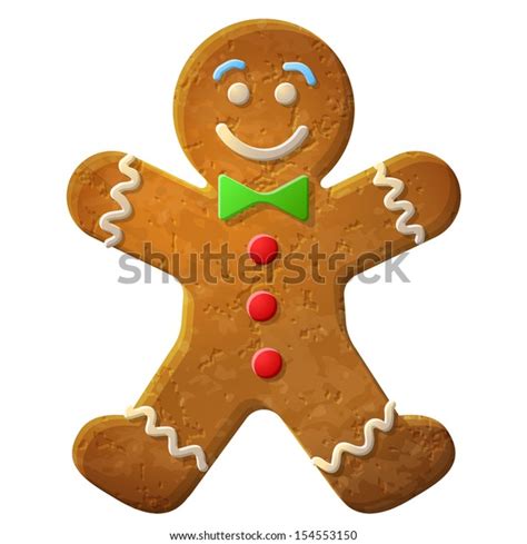 Gingerbread Man Decorated Colored Icing Holiday Stock Vector (Royalty Free) 154553150 | Shutterstock