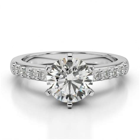 Moissanite Diamond Solitaire Wedding Ring, Engagement, Bridal, Dresses, White Gold, Designer ...