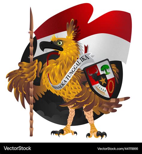 Javan hawk eagle garuda pancasila Royalty Free Vector Image