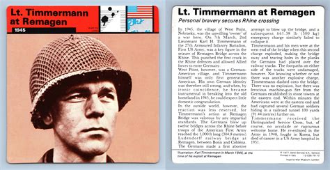 Lt. Timmermann At Remagen - 1945 - War On Land - WW2 Edito-Service SA 1977 Card