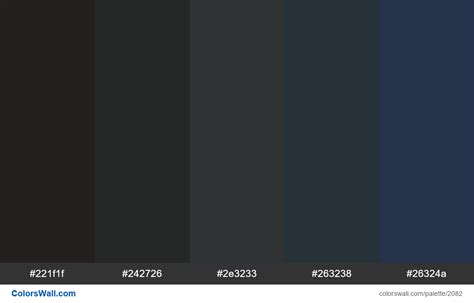 Dark color palette blue #221f1f, #242726, #2e3233 - ColorsWall