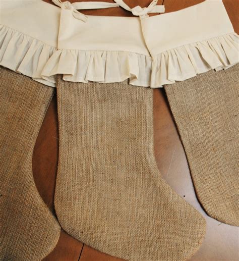 Natural Burlap Christmas Stockings - Etsy