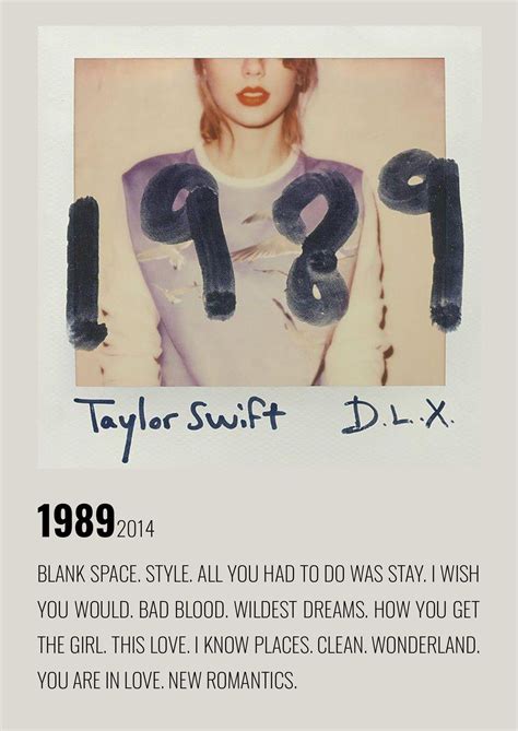 1989 TAYLOR SWIFT | Letras de taylor swift, Musica coldplay, Póster de música