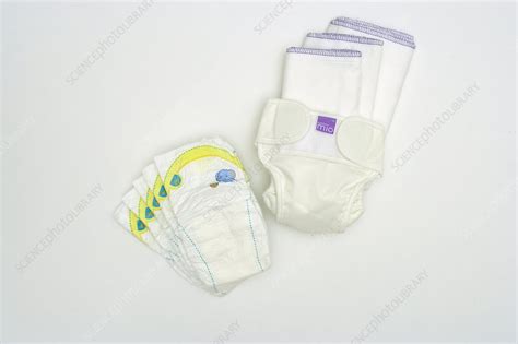 Two types of disposable nappies - Stock Image - C053/5812 - Science ...