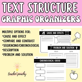 TEXT STRUCTURE - GRAPHIC ORGANIZERS - PDF - QUICK PRINTS by TeachinPeachy